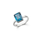 Blue Topaz Dress Ring with platinum jubilee commemorative mark-The Diamond Setter