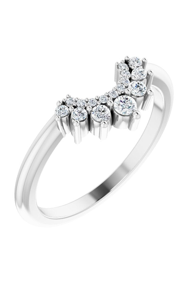 Agena - Round Tapered Diamond Contoured Band-The Diamond Setter