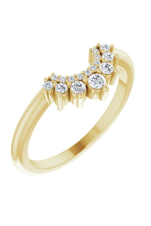 Agena - Round Tapered Diamond Contoured Band-The Diamond Setter