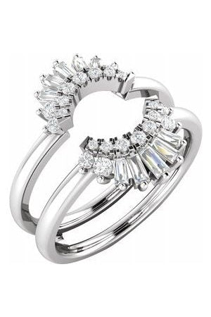 Azha - Round and Baguette Ring Guard-The Diamond Setter