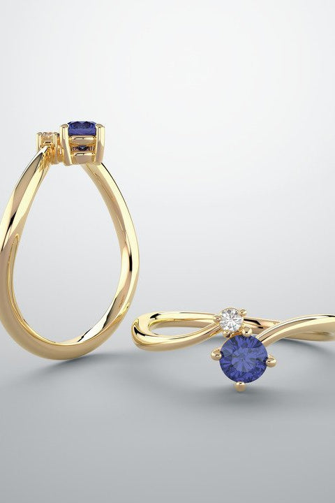 Sapphire and Diamond Petite Ring-The Diamond Setter