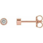 Micro Bezel Set Earrings-The Diamond Setter