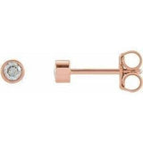 Micro Bezel Set Earrings-The Diamond Setter