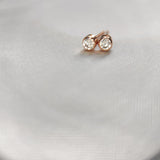 Micro Bezel Set Earrings-The Diamond Setter