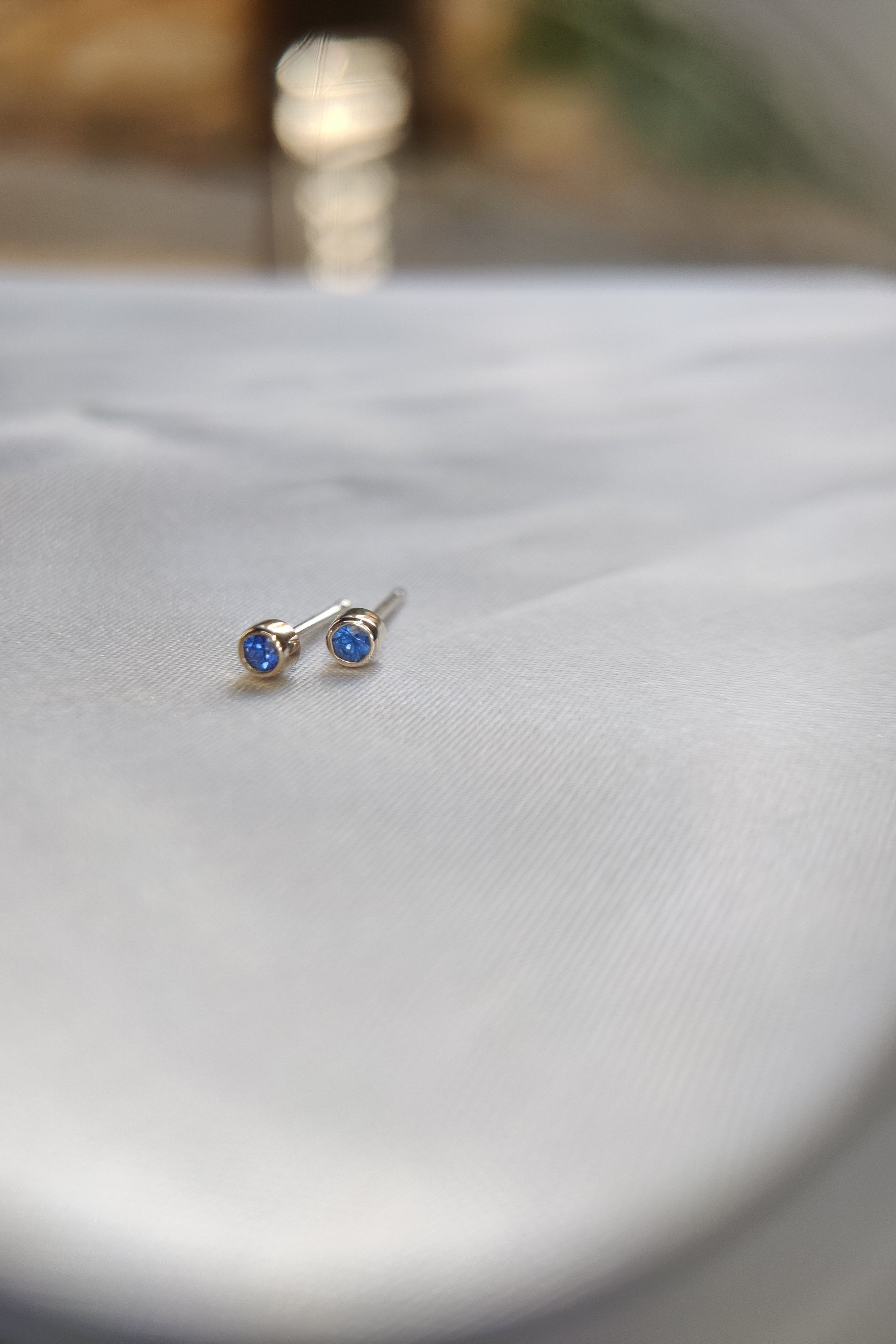 Micro Bezel Set Earrings-The Diamond Setter