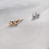 Micro Bezel Set Earrings-The Diamond Setter