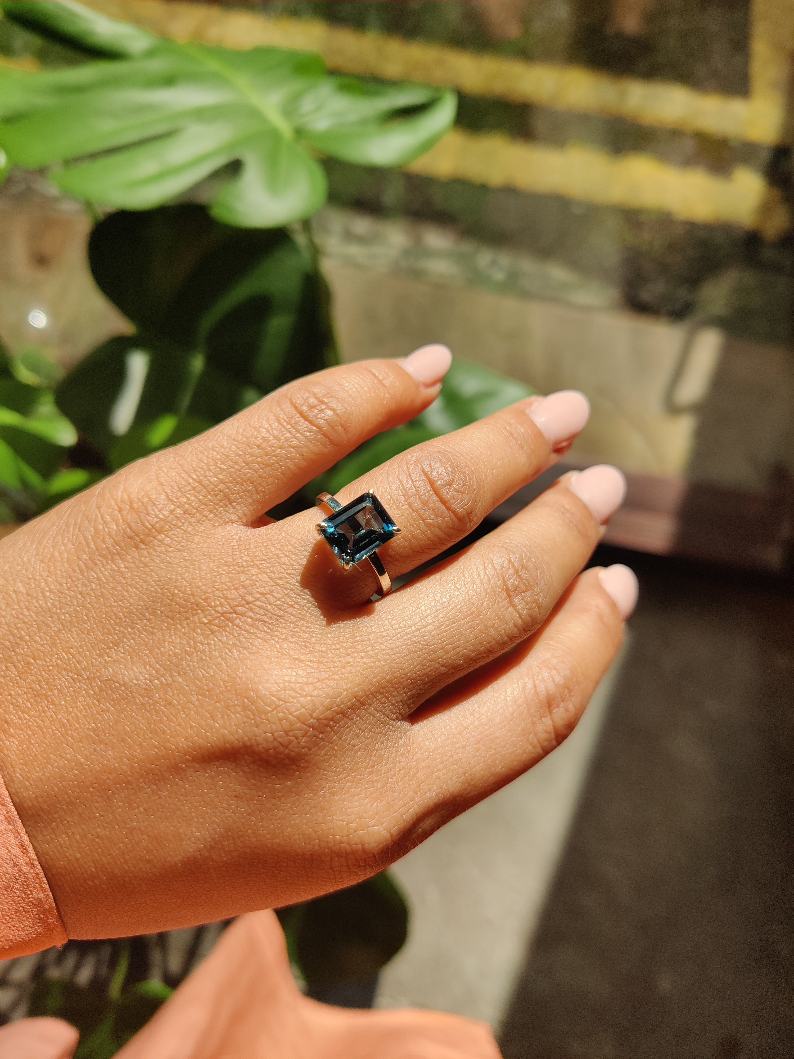 Blue Topaz Dress Ring with platinum jubilee commemorative mark-The Diamond Setter