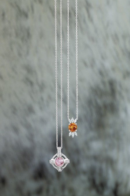 Cluster sapphire and diamond pendant-The Diamond Setter