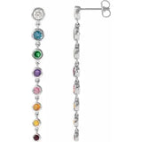 Multi gemstone drop earrings-The Diamond Setter