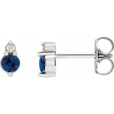 Two stone diamond and sapphire stud earring-The Diamond Setter