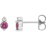 Two stone diamond and sapphire stud earring-The Diamond Setter