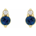 Two stone diamond and sapphire stud earring-The Diamond Setter