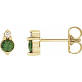 Two stone diamond and sapphire stud earring-The Diamond Setter
