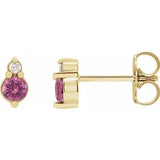 Two stone diamond and sapphire stud earring-The Diamond Setter