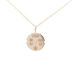 Yellow gold Disc pendant with platinum jubilee hallmark-The Diamond Setter