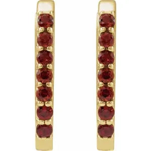 Accented Gold Elongated Oval Hoop Earrings-The Diamond Setter