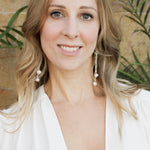 Baroque Pearl Earrings in Double Silver Chain and Handmade Solid Silver Bead with Diamond-The Diamond Setter