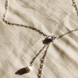 Baroque Pearl Necklace in Silver Chain with Handmade Solid Silver Bead and Diamond-The Diamond Setter