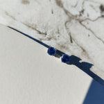 Blue Ceylon Sapphire Gold Stud Earrings-Earrings-The Diamond Setter