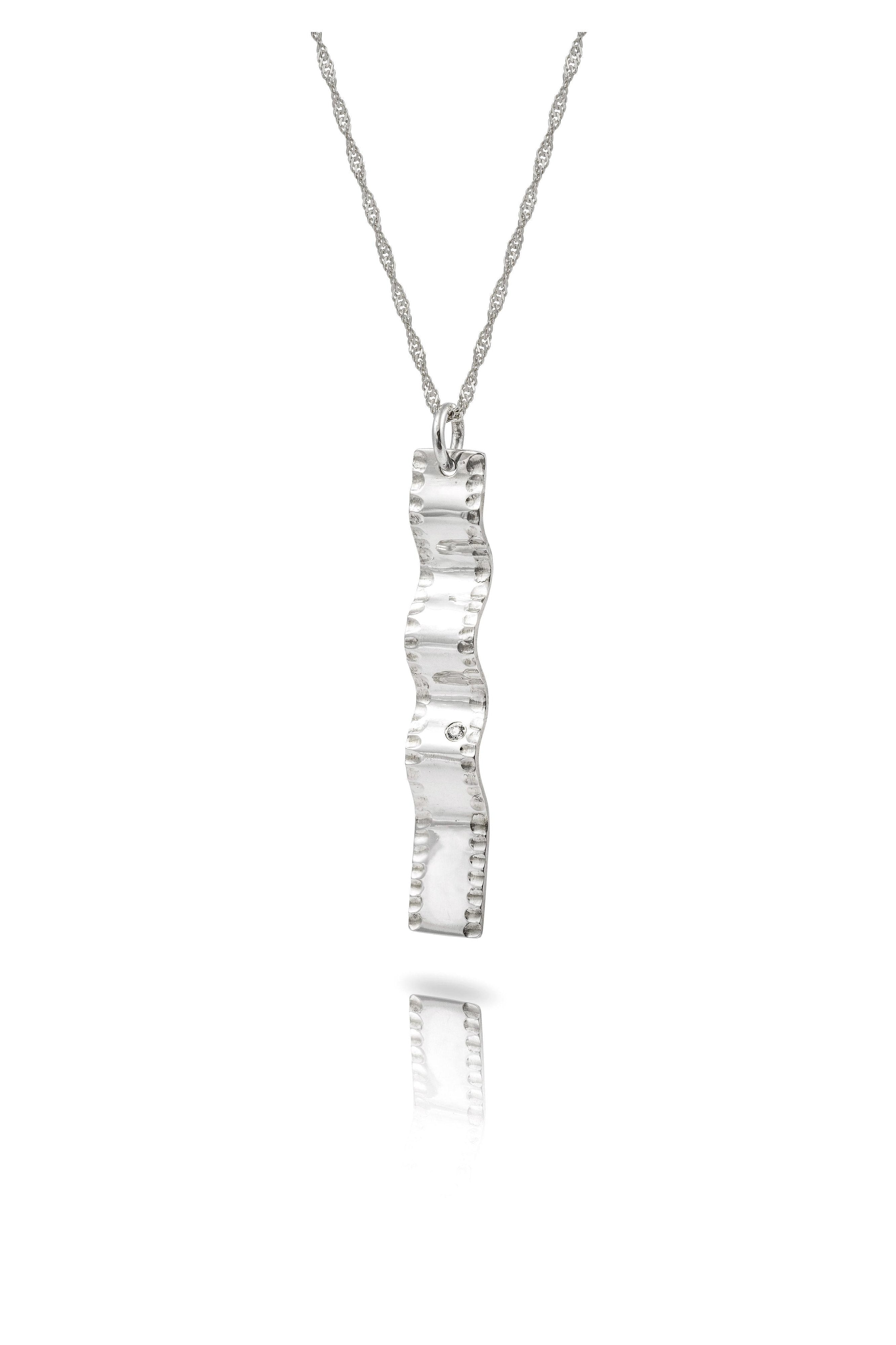 9 carat Gold Wave Necklace with Diamond-The Diamond Setter