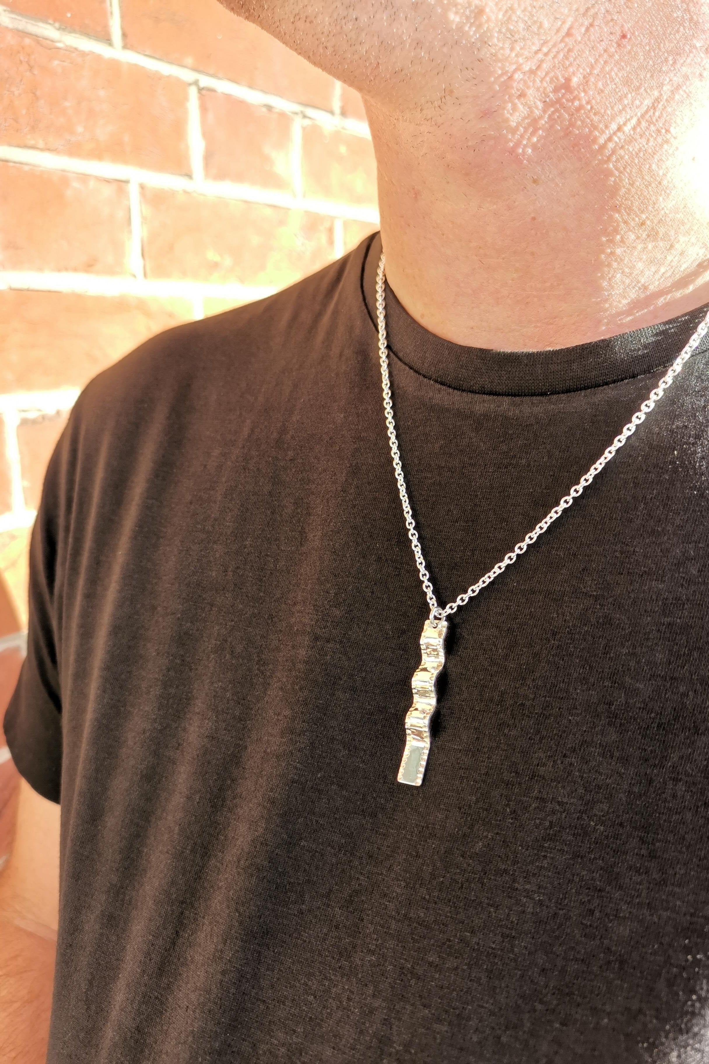 Silver Wave Necklace with Diamond-The Diamond Setter