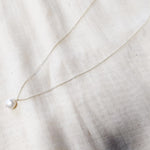 Dainty Pendant with Single Baroque Pearl Drop-The Diamond Setter