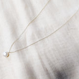 Dainty Pendant with Single Baroque Pearl Drop-The Diamond Setter