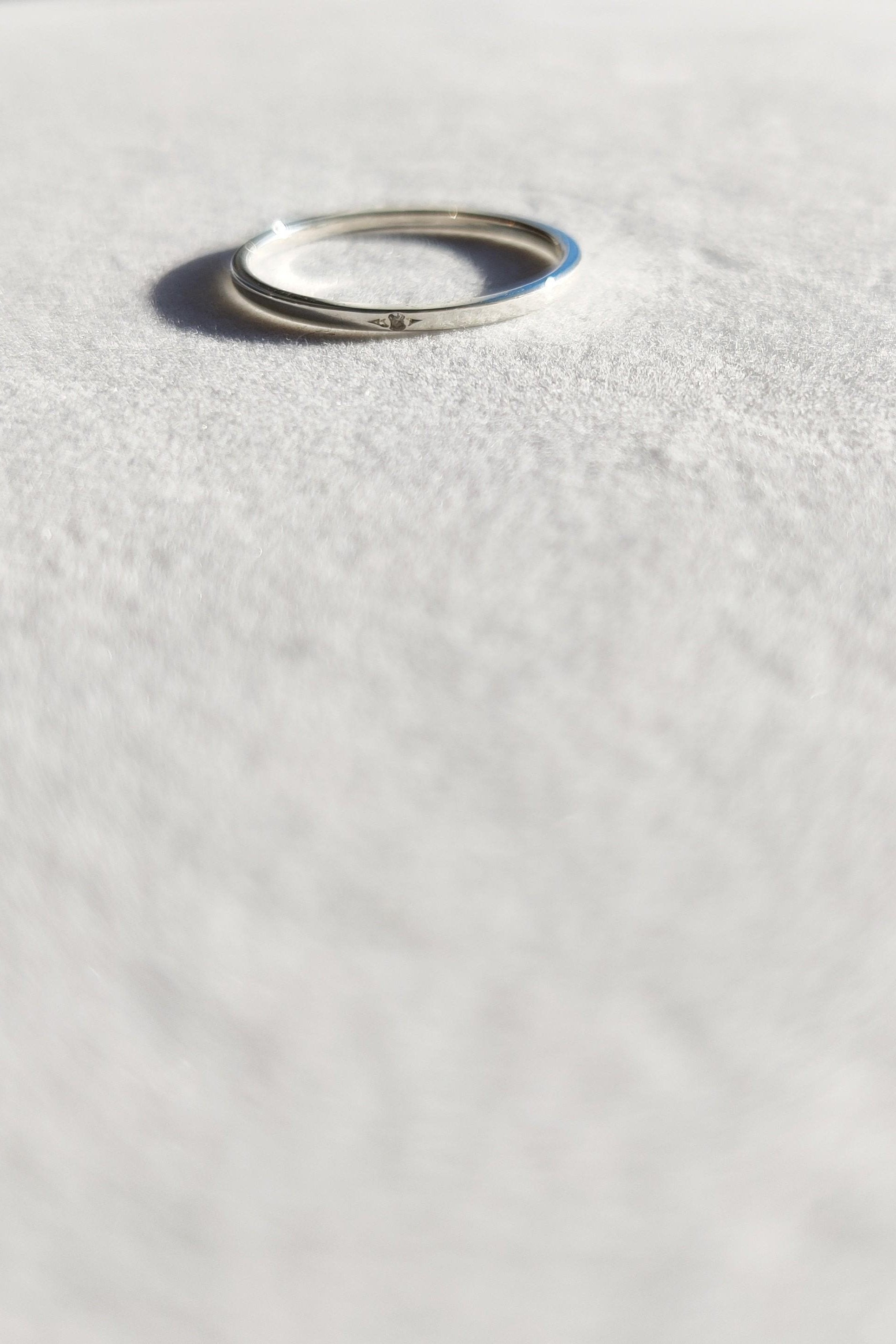 Dainty Stacking Ring with Stunning White Diamond-The Diamond Setter