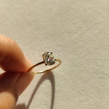 Diamond Solitaire Ring in dainty round band-The Diamond Setter