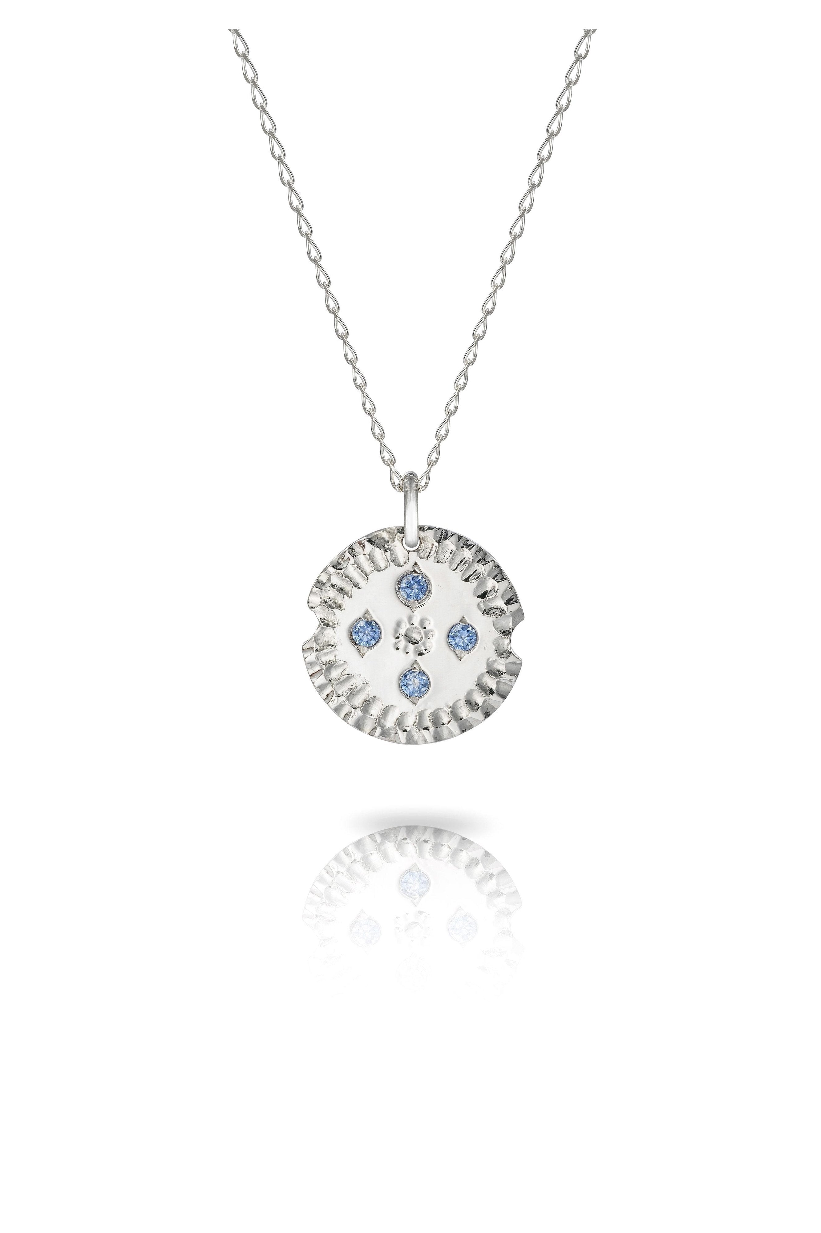 Direction Pendant with Blue Sapphires-The Diamond Setter