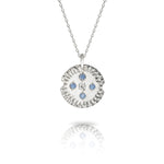 Gold Textured Pendant with Diamonds or Gemstones-The Diamond Setter