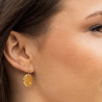 Gold Disc Earrings with Diamonds-The Diamond Setter