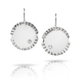 Silver Disc Earrings with Diamond-The Diamond Setter