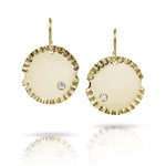 Gold Disc Earrings with Diamonds-The Diamond Setter