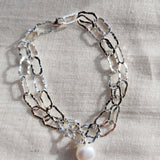 Double Chain Bracelet with Baroque Pearl-The Diamond Setter