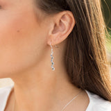 Silver Dangling Earrings with Sapphire Effervescence Style-The Diamond Setter