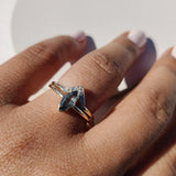 Emily Stacking Ring with Blue Marquise Sapphire-The Diamond Setter