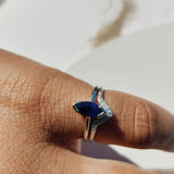 Emily Stacking Ring with Blue Marquise Sapphire-The Diamond Setter