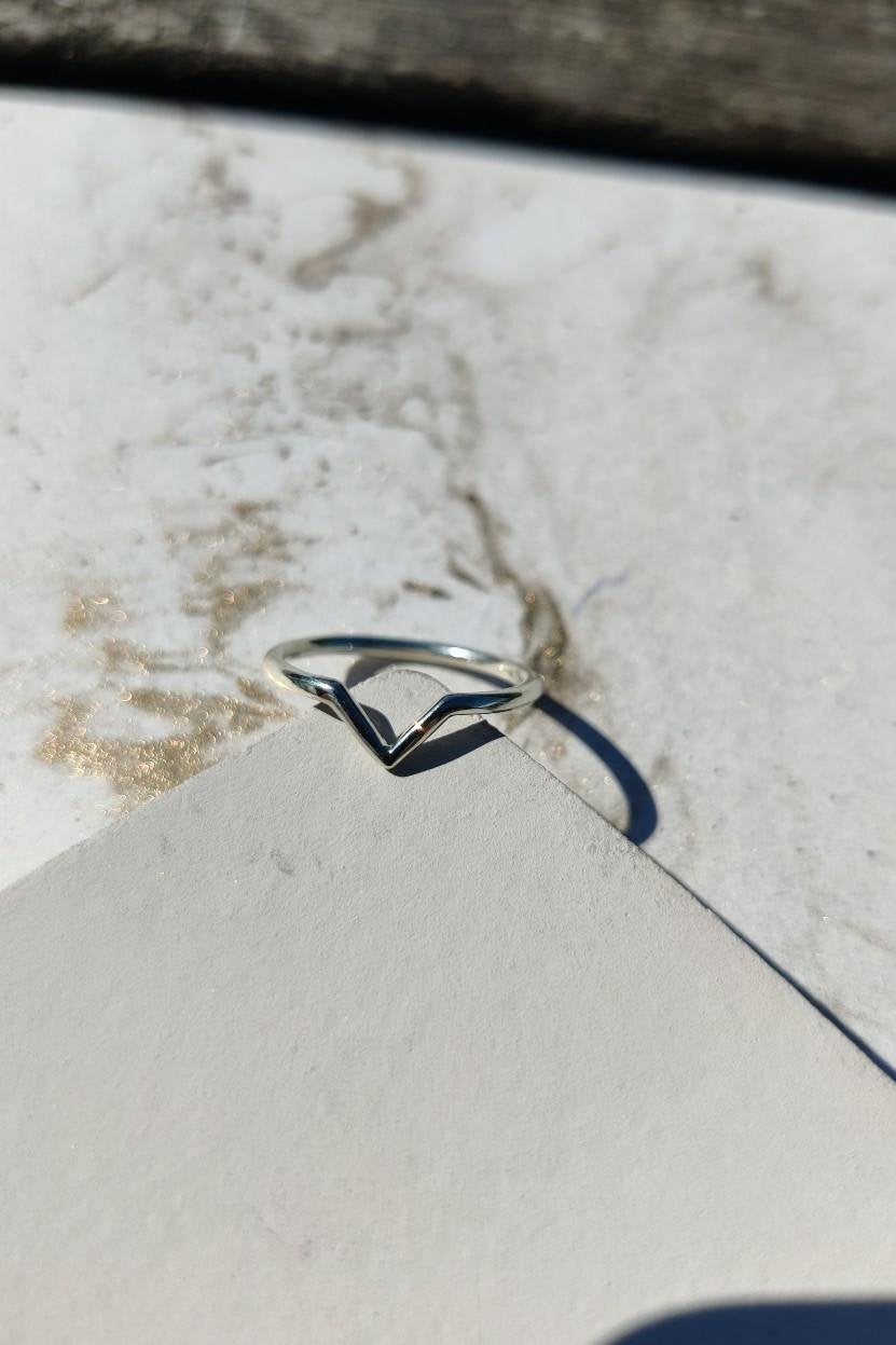 Emily Stacking Ring with Blue Marquise Sapphire-The Diamond Setter