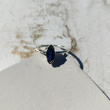 Emily Stacking Ring with Blue Marquise Sapphire-The Diamond Setter