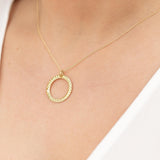 9 carat Gold Halo Necklace with White Diamond-The Diamond Setter