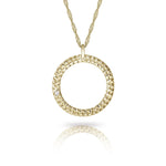 9 carat Gold Halo Necklace with White Diamond-The Diamond Setter