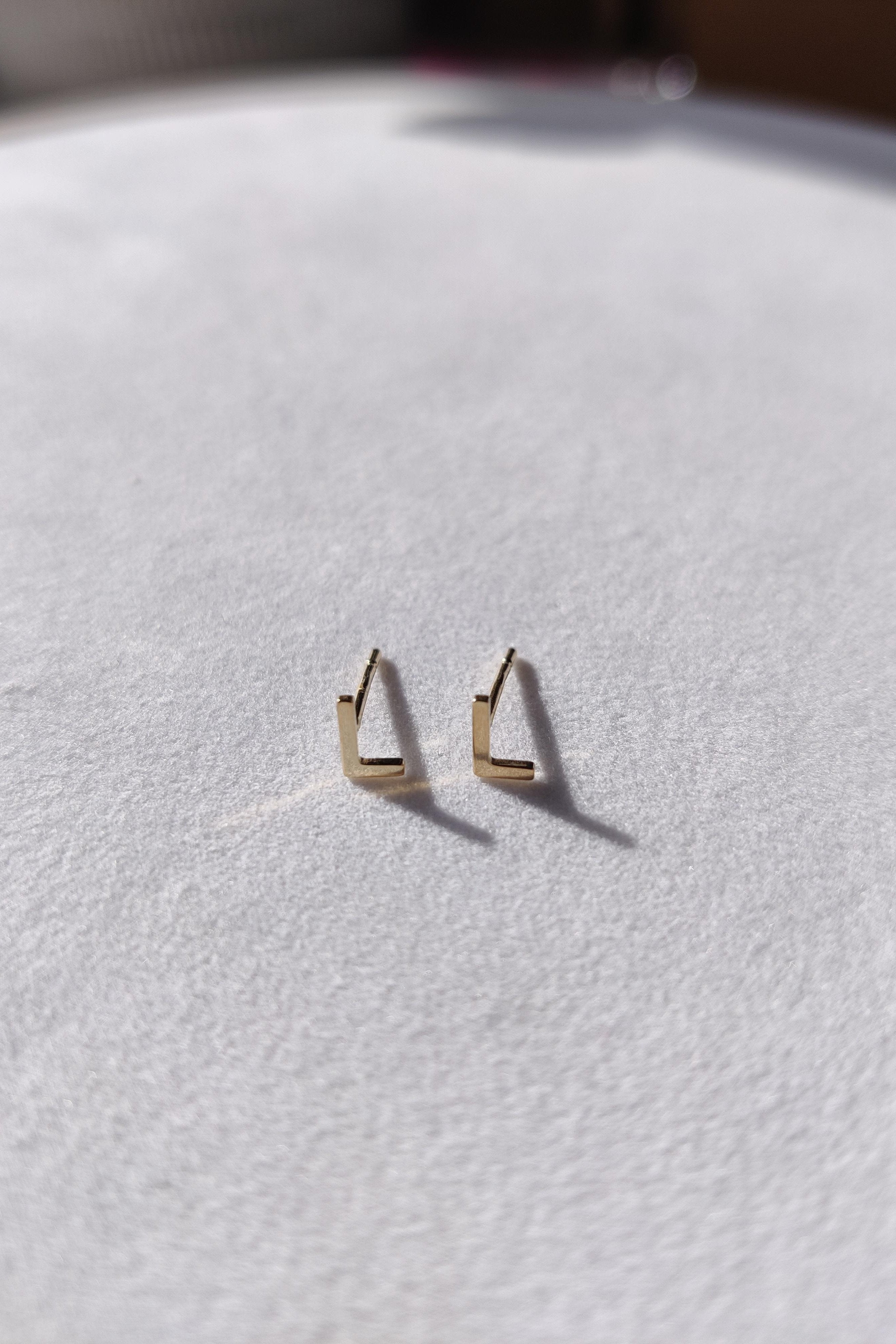 Petite Letter Initial Studs-The Diamond Setter