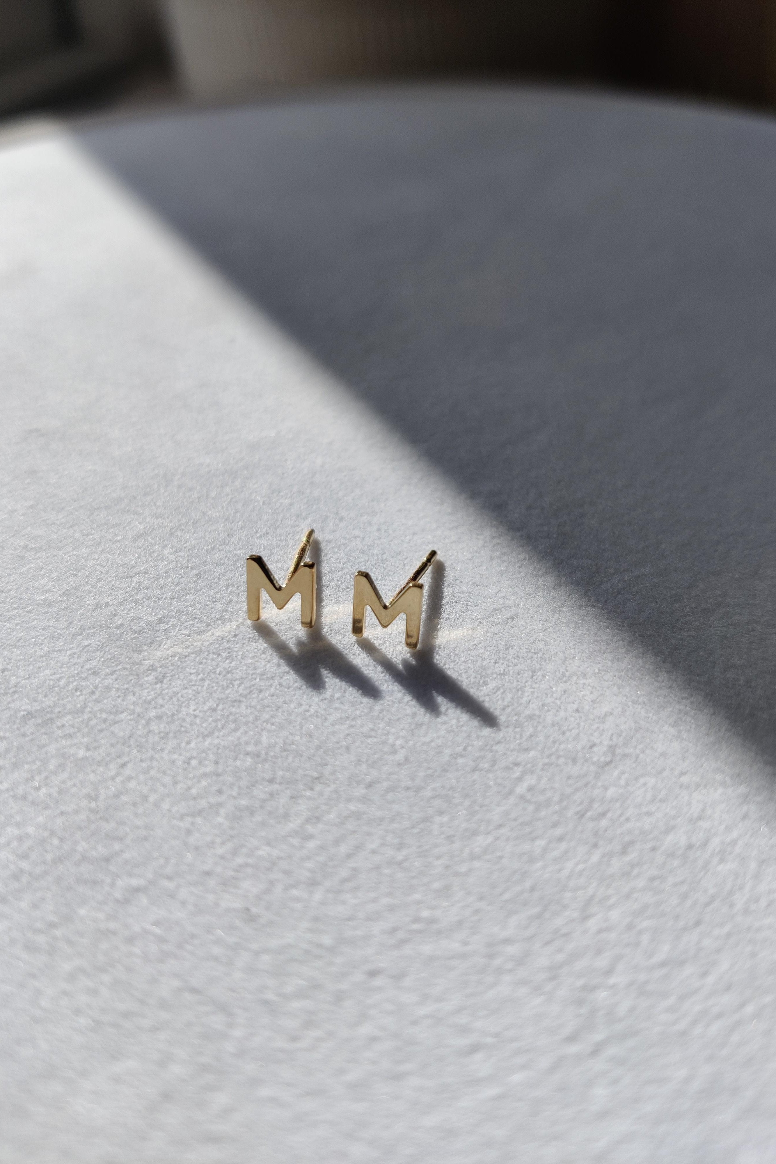 Petite Letter Initial Studs-The Diamond Setter