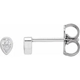 Micro pear shape diamond stud earring-The Diamond Setter