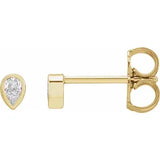 Micro pear shape diamond stud earring-The Diamond Setter