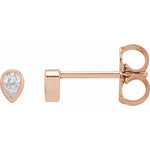 Micro pear shape diamond stud earring-The Diamond Setter
