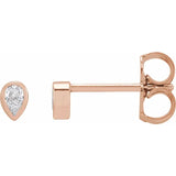 Micro pear shape diamond stud earring-The Diamond Setter