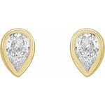 Micro pear shape diamond stud earring-The Diamond Setter