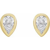 Micro pear shape diamond stud earring-The Diamond Setter